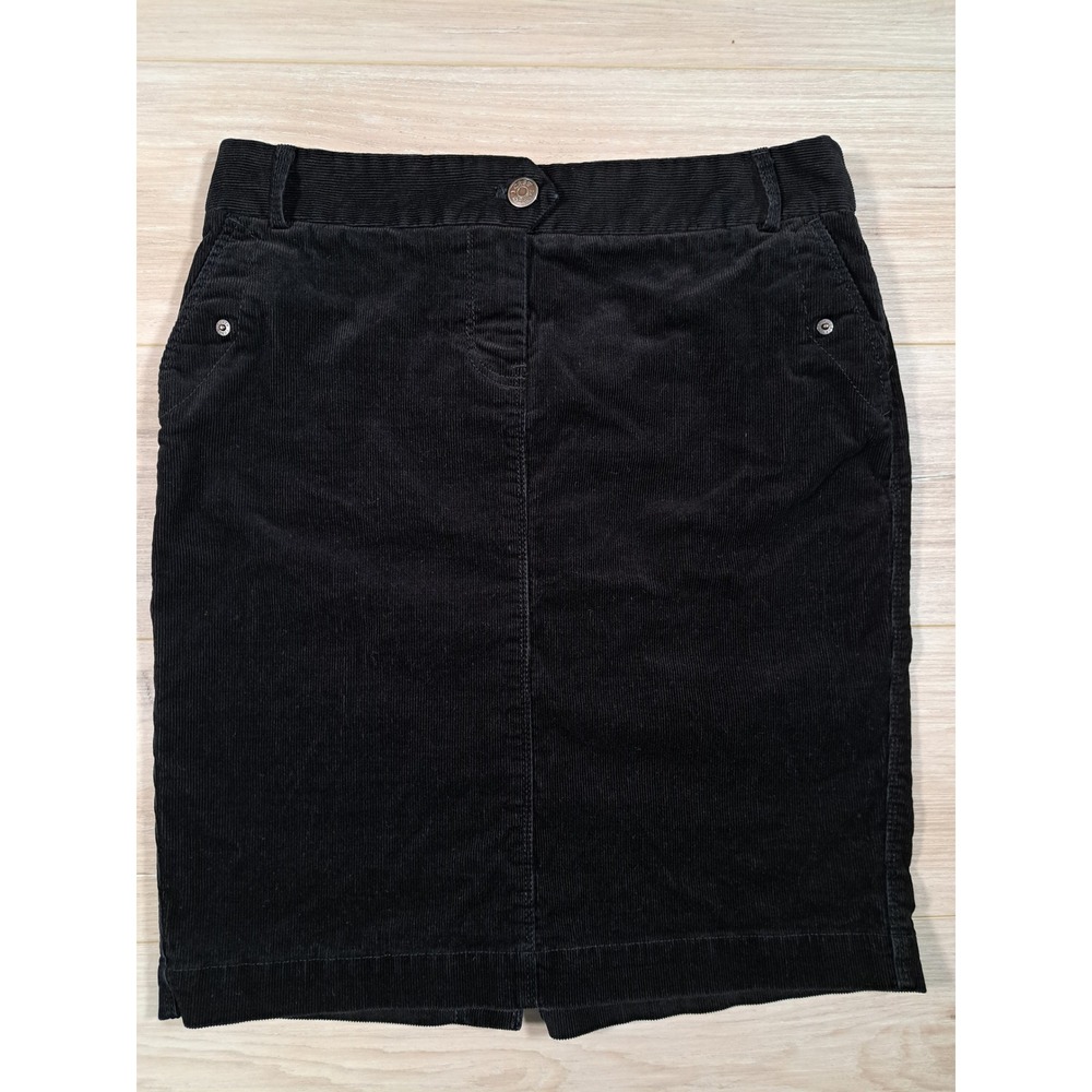 J.Crew Black Corduroy Mini Skirt Womens 4 Stretch Fine Wale Pencil Straight